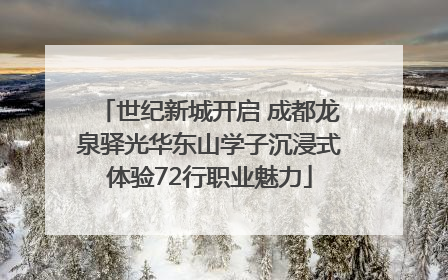 世纪新城开启 成都龙泉驿光华东山学子沉浸式体验72行职业魅力